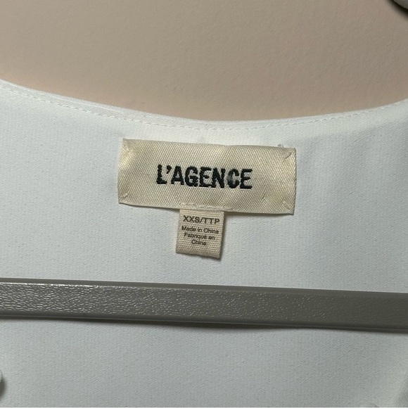 L'AGENCE Ivory Enzo Cross Front Blouse Smocked Cuffs Size XXS - Picture 9 of 16